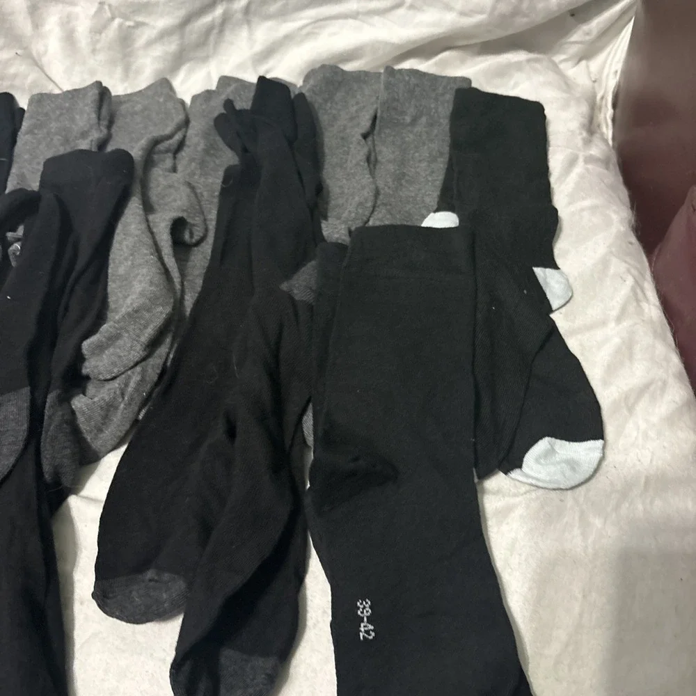 Lot Of‎ 20 Tall Unisex Unbranded Socks Black White Grey New